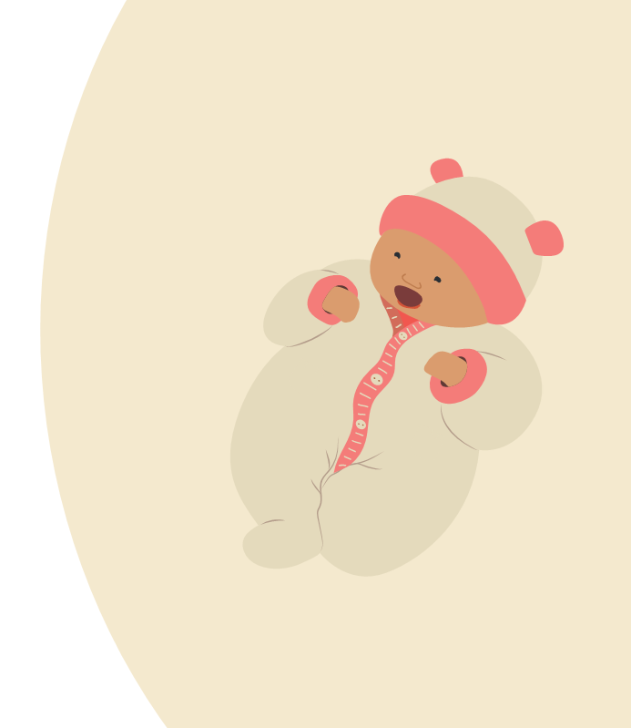 Illustration av ett litet spädbarn.