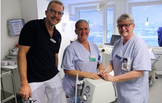 Christer Sundberg, distriktssköterska, Birgitta Hemlin, undersköterska och Maria Eriksson, distriktssköterska.