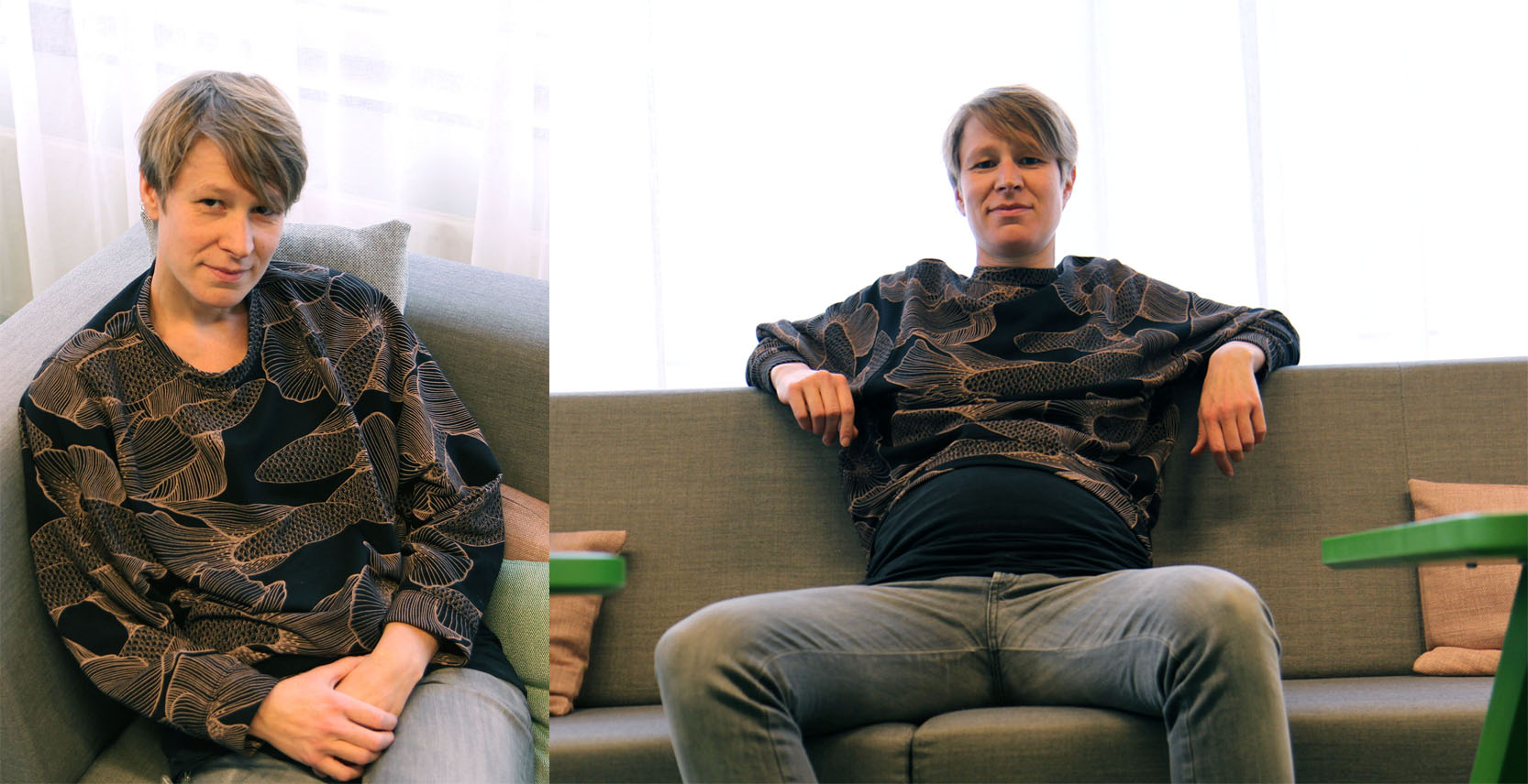 Kollage med en bild tagen snett uppifrån, en bild tagen nerifrån. 