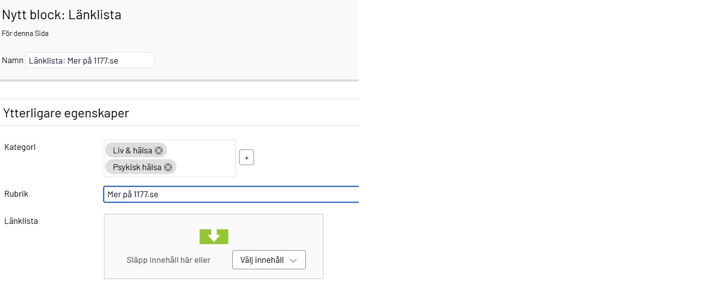 Bild på länklista i Opti