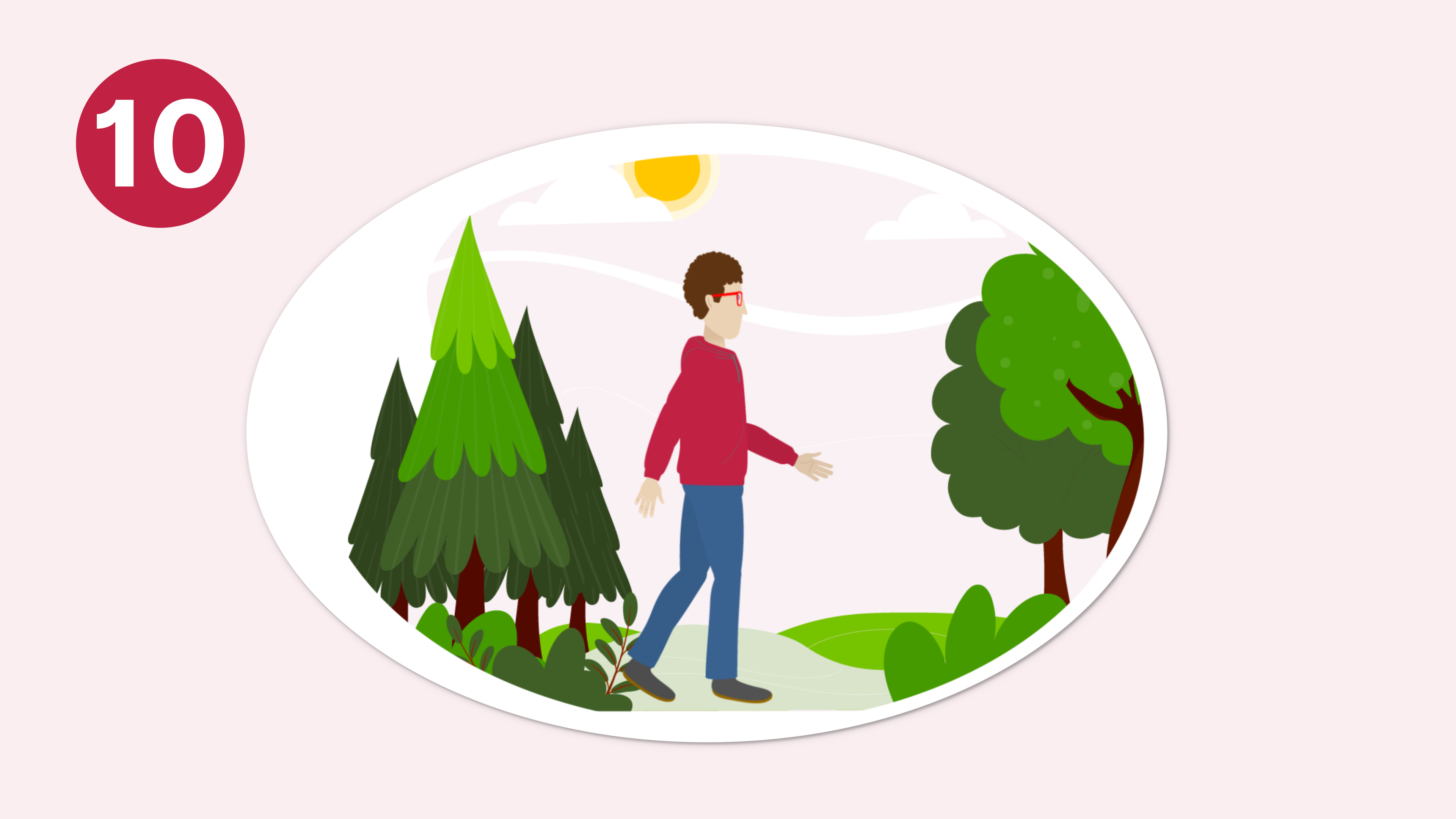 En person promenerar.