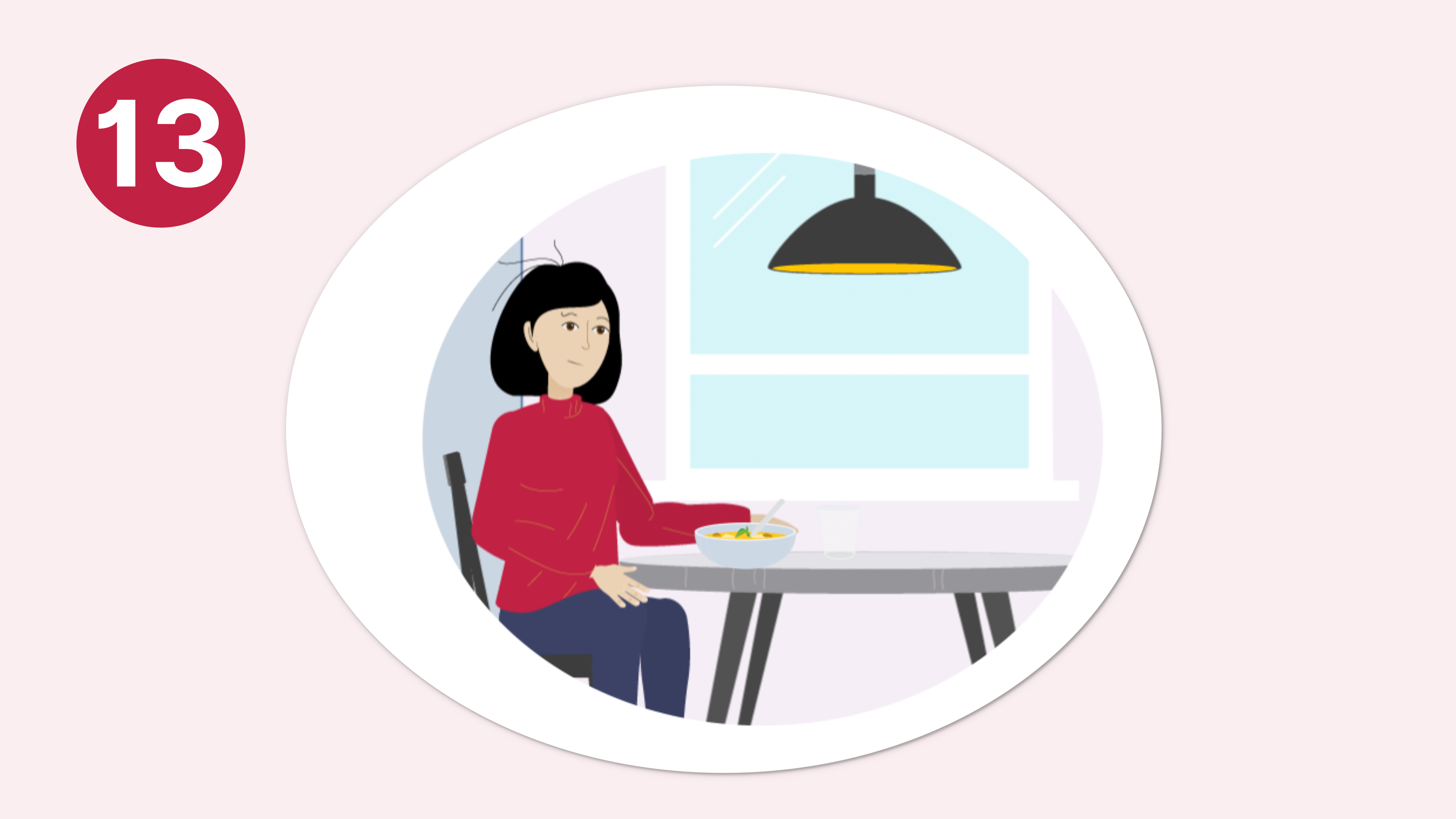 En person äter mat.