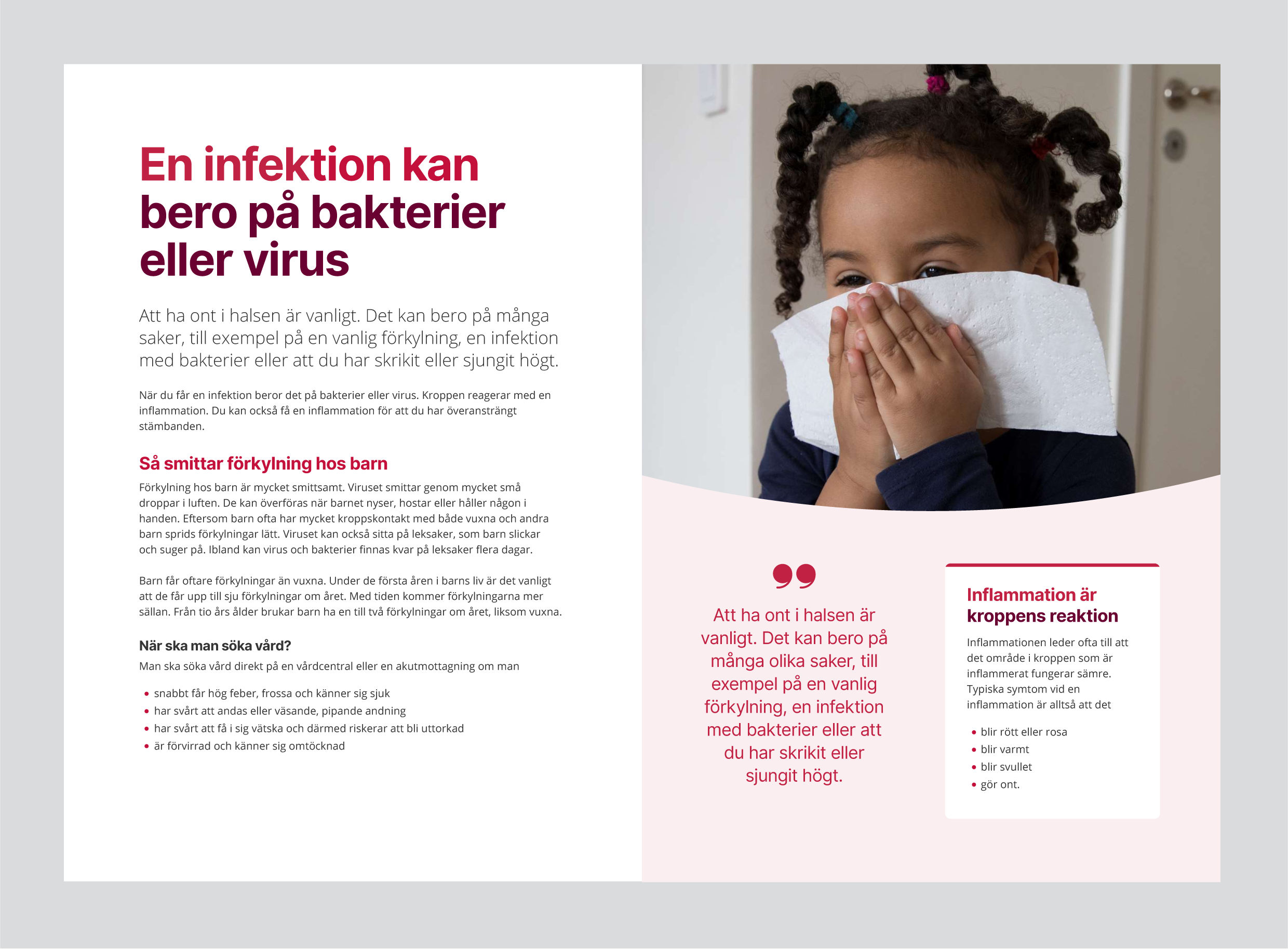 Folder med text och bild. 