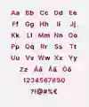Hela alfabetet i typsnittet Inter