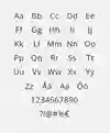 Hela alfabetet  i Open Sans