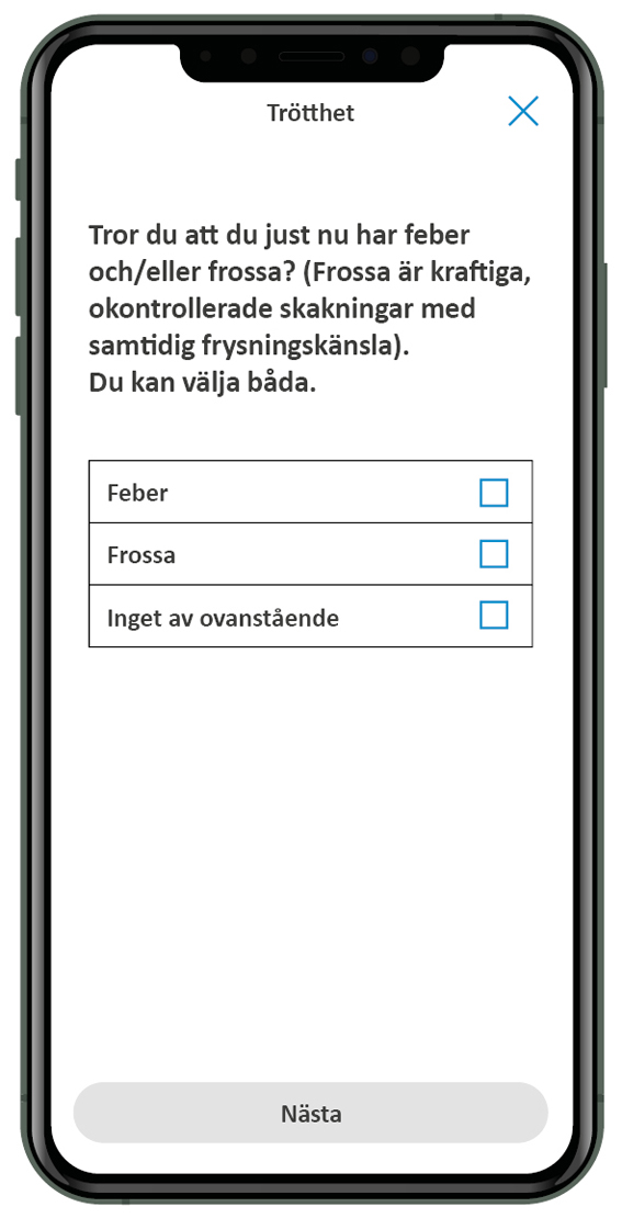 Frågeformulär i Min vård Gävleborg på en smarttelefon