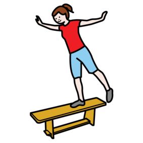 barn som balanserar på en bänk