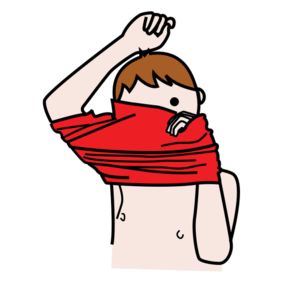 ett barn som klär på sig