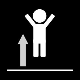 en figur som hoppar jämfota