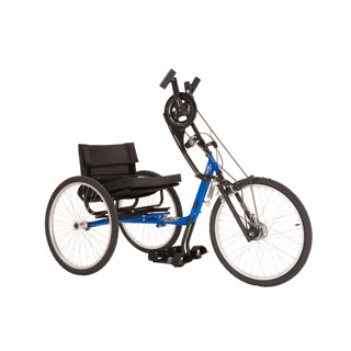 En anpassad cykel där du cyklar med armarna istället för benen.