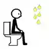 Person sitter på toaletten