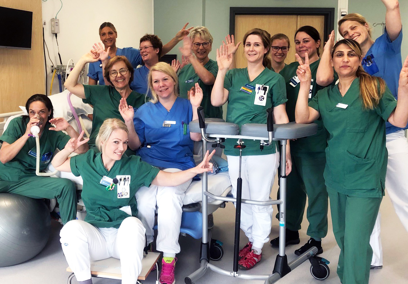 vårdpersonal i grupp