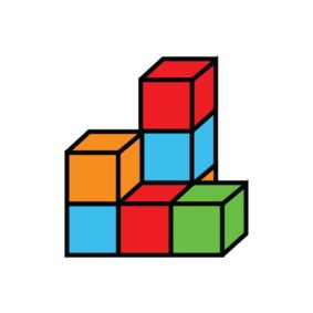 Byggklossar i olika färger.