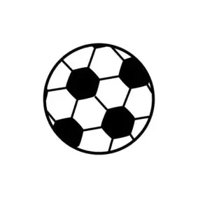 Tecknad bild på en fotboll.