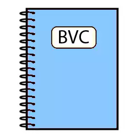 En bok med texten BVC på