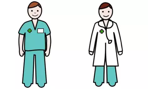Bild på en sjuksköterska och en läkare